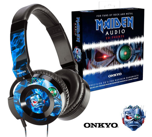 Onkyo ED-PH0N3S Iron Maiden On-Ear Audio Headphones | Designed for Rock and Metal