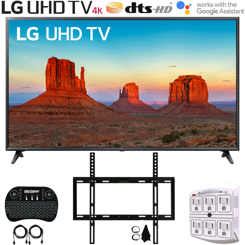 LG 49UK6090PUA 49` 4K HDR Smart LED UHD TV (2018) w/ Wall Mount Bundle