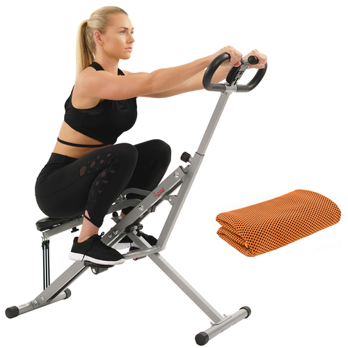 Sunny Health and Fitness Upright Squat Assist Row-N-Ride Trainer + Cooling Towel