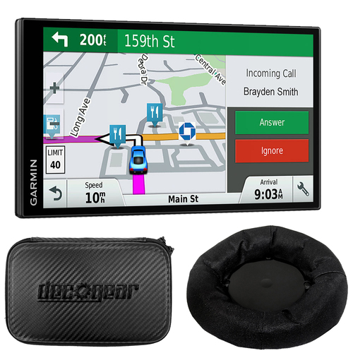 Garmin DriveSmart 61 NA LMT-S GPS w/ Smart Features Refurbished with Dash-Mount Bundle