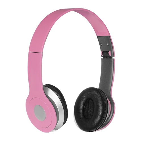 iCover Foldable Over-the-head Headsets with Built-in-mic in Pink