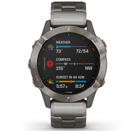 Garmin fenix 6 Sapphire Multisport GPS Smartwatch Titanium Vented Bracelet