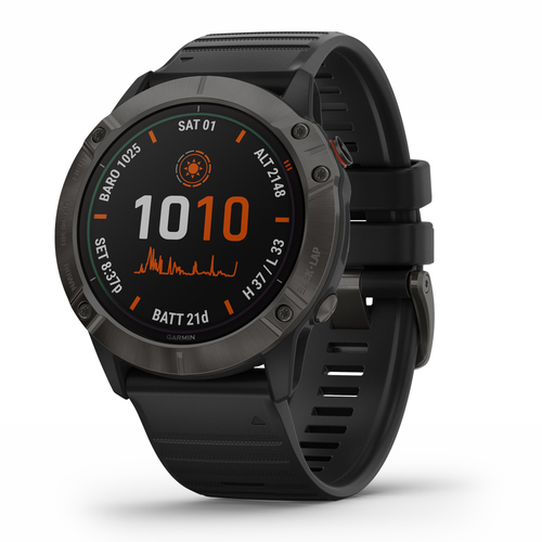 Garmin fenix 6X Pro Solar Multisport GPS Smartwatch(Titanium Carbon Gray)(010-02157-20)