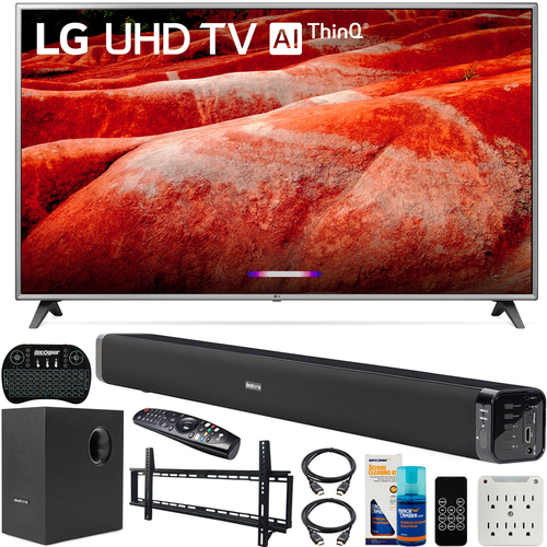 LG 75` 4K HDR Smart LED IPS TV with AI ThinQ 2019 Model + Soundbar Bundle