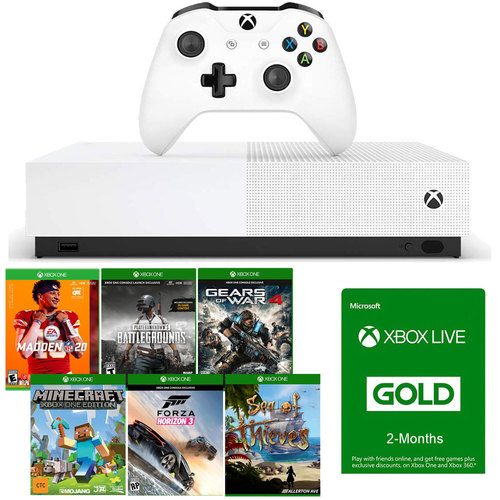 beetje Wiskunde Handvol Microsoft 1TB Xbox One S All Digital Edition 6 Game Downloads + 4 Months  Xbox Live Gold | BuyDig.com