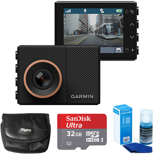 Garmin Dash Cam 55 with 32GB MicroSDHC Memory Card Accessory Bundle