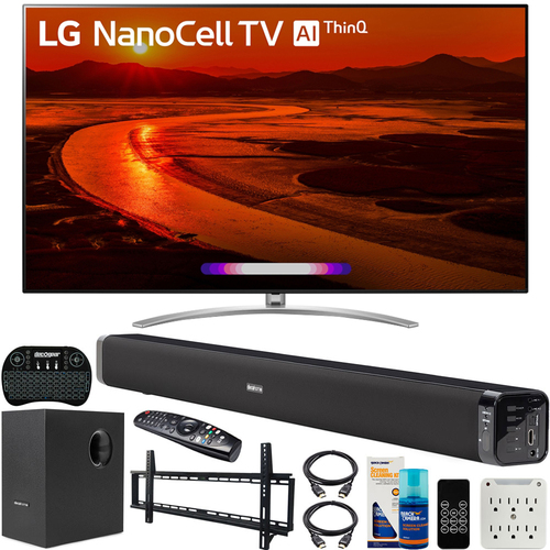 LG 75` 8K HDR Smart LED NanoCell TV w/ AI ThinQ (2019) Bundle with Soundbar & more