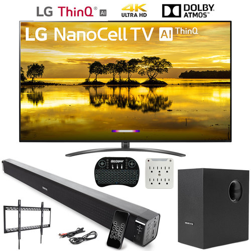 LG 86SM9070PUA 86` 4K LED NanoCell TV (2019) AI ThinQ w/ Deco Gear Soundbar Bundle