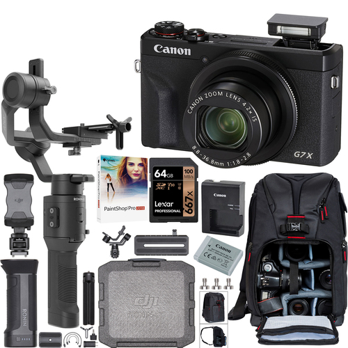 Canon PowerShot G7 X Mark III Digital Camera Black + DJI Ronin-SC Gimbal Kit