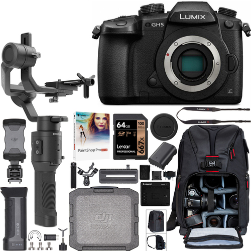 Panasonic LUMIX GH5 Mirrorless 4K Camera + DJI Ronin-SC Gimbal Filmmaker's Kit