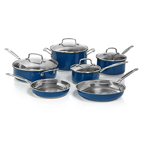 Cuisinart Stainless Steel Chef's Classic 10-Piece Cookware Set (Blue)