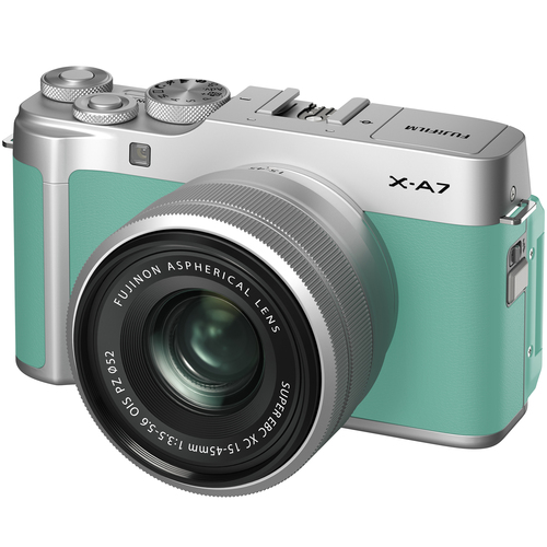 Fujifilm X-A7 Mirrorless Digital Camera w/ XC 15-45mm F3.5-5.6 Lens - Mint Green