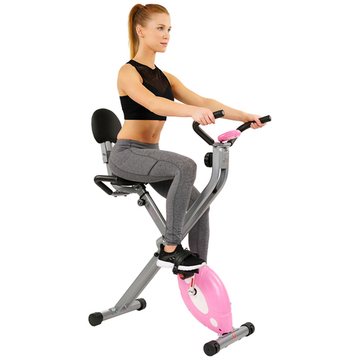 Sunny Health and Fitness Magnetic Folding Recumbent Bike Exercise Bike, 220lb Capacity - SF-RB1117