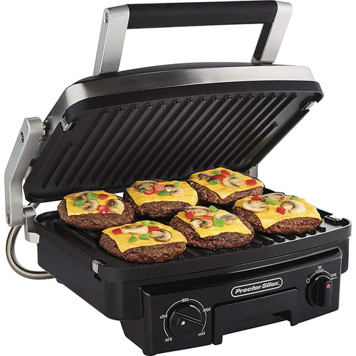 Hamilton Beach Proctor Silex 5-in-1 Indoor Countertop Contact Grill with Reversible Grids 