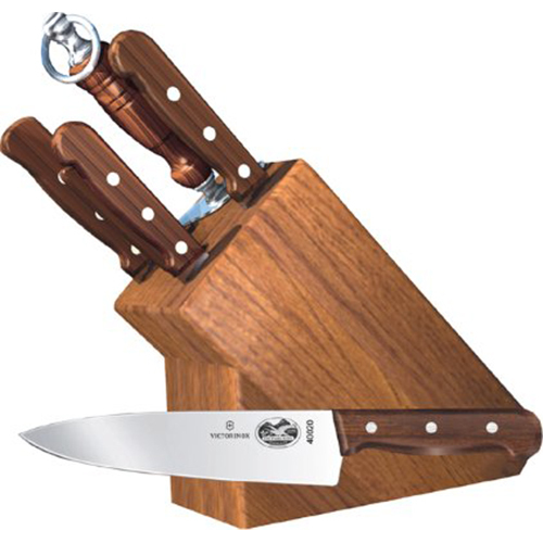 Victorinox 7-Piece Knife Set with Block, Rosewood Handles - Open Box