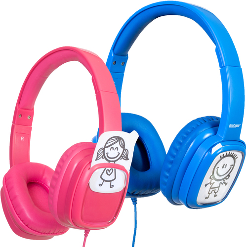 Deco Gear Kids' Over-Ear Customizable Headphones - Safe Ears Volume Limiter - 2 Color Pack