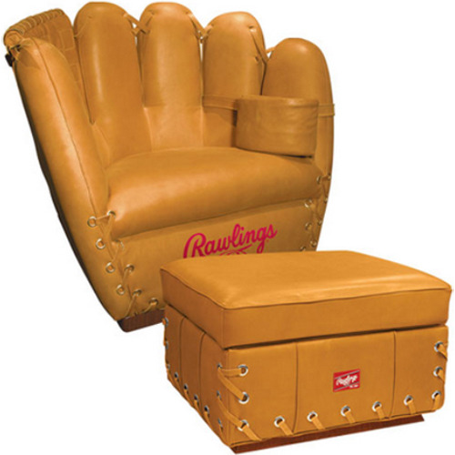 Rawlings Premium Heart of the Hide Leather Glove Chair with Ottoman (Tan)