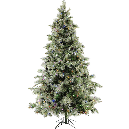 Fraser Hill  9.0 Ft. Glistening Pine Tree with Pine Cones Multi-Color LED - FFGP090-6GREZ