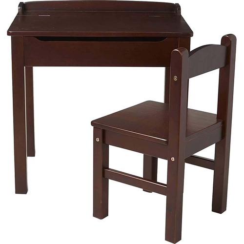 Melissa and Doug Children's Wooden Lift-Top Desk & Chair - Espresso