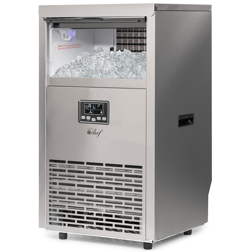 Commercial Ice Maker - 99lb/24 Hours - 33lb Storage Capacity - Stainless Steel