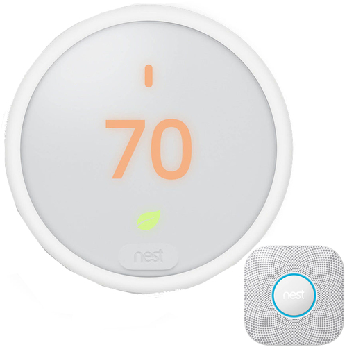 Google Nest Protect Battery-Powered Smoke and Carbon Monoxide Al +Learning Thermostat E