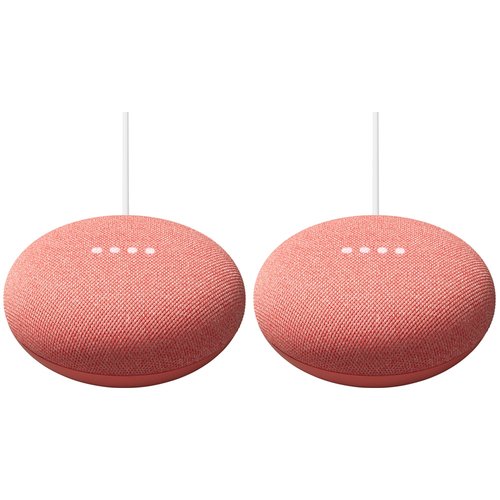 Google Nest Mini - 2nd Gen Smart Speaker  GA01141-US with Google Assistant Coral 2 Pack