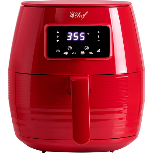 Deco Chef Digital 5.8QT Electric Air Fryer - Healthier & Faster Cooking - Red - Open Box