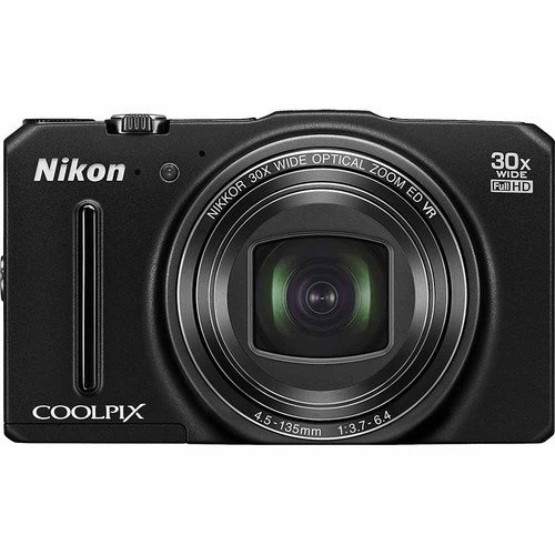 Nikon COOLPIX S9700 16MP HD 1080p 30x Opt Zoom Digital Camera - Black - Open Box