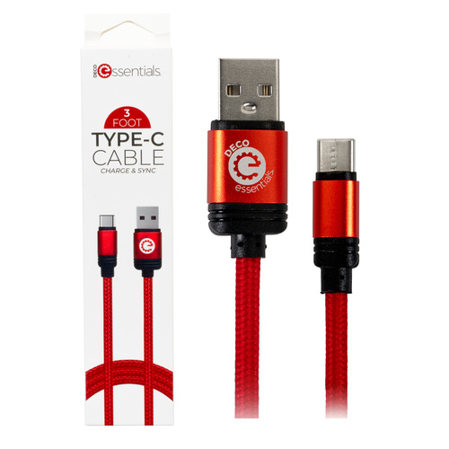 3FT Braided Type-C Charge & Sync USB Cable | Transfer Speeds Up to 480Mbps