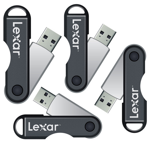 Lexar JumpDrive TwistTurn 16 GB USB 2.0 Flash Drive 4-Pack (Silver) - Bulk Packaged