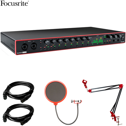 Focusrite Scarlett 18i20 (3rd Gen) 18-in, 20-out USB Audio Interface + Accessories Bundle
