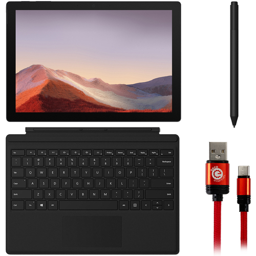Microsoft PUV-00016 Surface Pro 7 8GB/256GB, Black w/ Surface Pen and Type Cover Kit