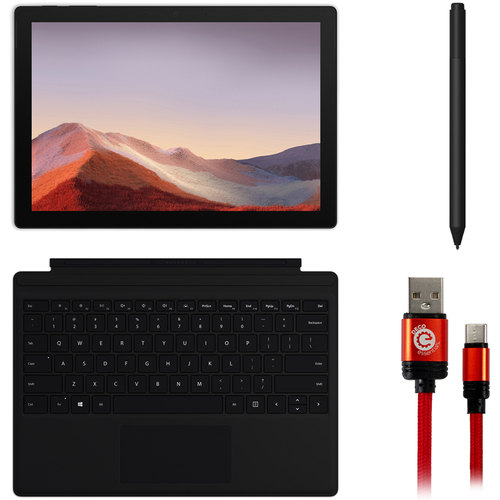 Microsoft QWW-00001 Surface Pro 7 16GB/256GB, Black w/ Type Cover and Surface Pen Bundle