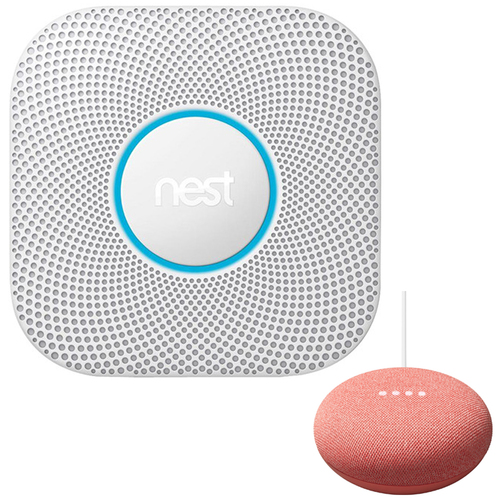 Google Nest Protect 2nd Gen. Smoke/Carbon Alarm Battery + Smart Speaker Coral
