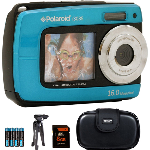 Vivitar iS085 16MP Waterproof Digital Camera - Teal - 8GB Accessory Kit - Open Box