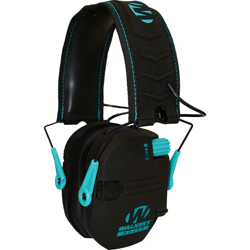 Walkers Razor Series Slim Lo Profile Ear Muffs Hearing Protection - Teal - Open Box