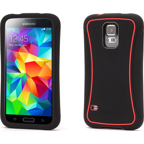 Griffin Tech Survivor Slim Protective Case for Samsung Galaxy S5 - Black/Red