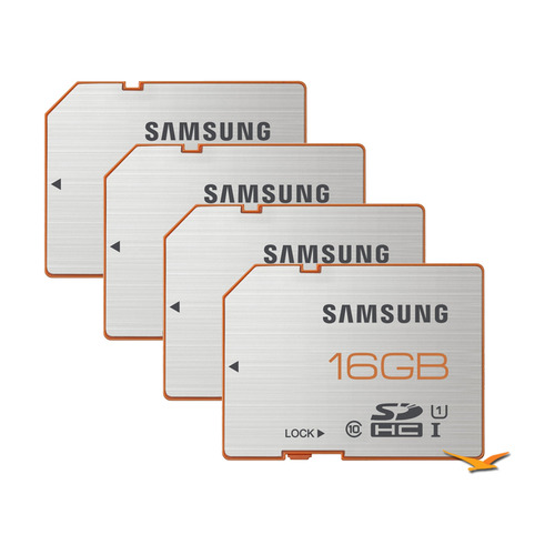 Samsung Plus 16GB SDHC High Speed Class 10 UHS-1 Flash Memory Card 4-Pack