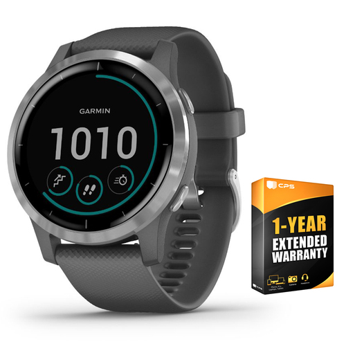 Garmin Vivoactive 4 Smartwatch Shadow Gray/Stainless + 1 Year Extended Warranty