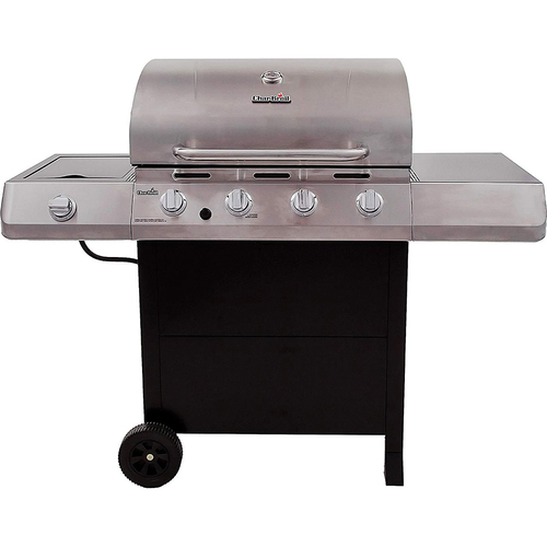 Char-Broil Classic 4-Burner Gas Grill w/ Side Burner - Stainless Steel & Electronic Igniter