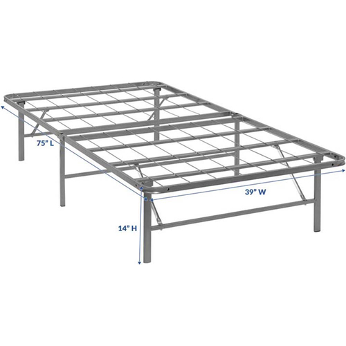 Modway Horizon Twin Stainless Steel Bed Frame in Silver MOD-5427-SLV - Open Box