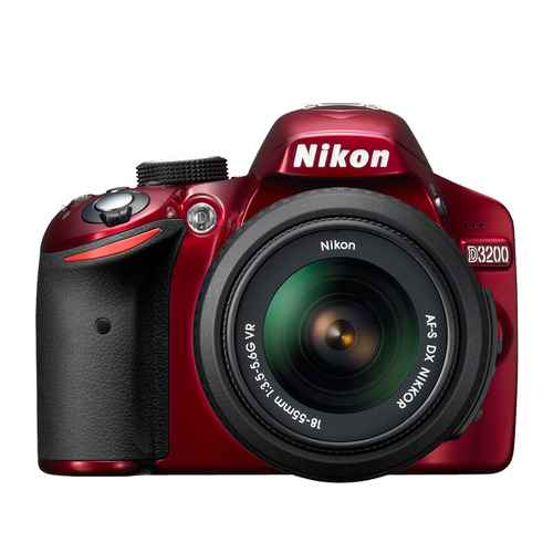 Nikon Refurbished D3200 24.2 MP 1080P D-SLR Camera with 18-55mm VR Zoom Lens (Red)
