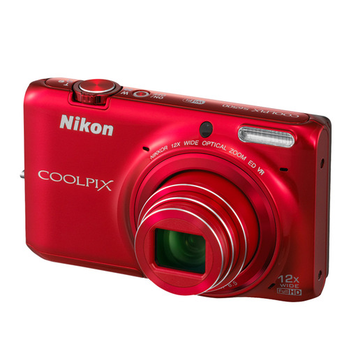 Nikon COOLPIX S6500 16MP Digital Camera 12x Optical Zoom Wi-Fi (Red) Refurbished