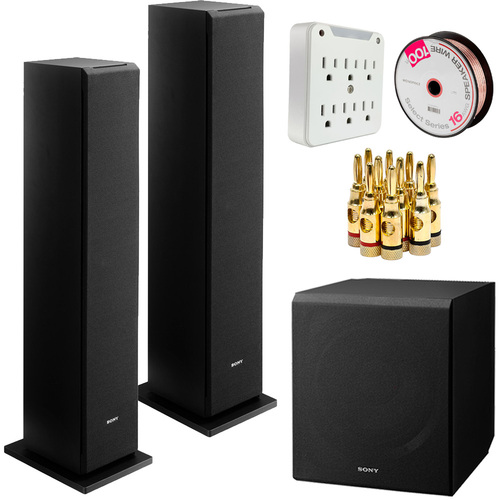 Sony SS-CS3 Floor-Standing Speaker (2) and SA-CS9 10` Subwoofer with Wire Bundle