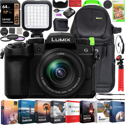Panasonic Lumix G95 20.3MP Mirrorless Camera 12-60mm F3.5-5.6 MFT Lens 3` OLED Bundle