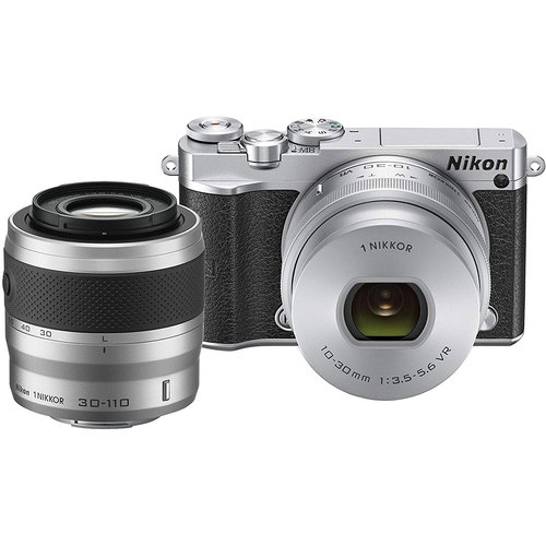 Nikon 1 J5 Digital Camera w/ NIKKOR 10-30mm Zoom Lens & 30-110mm Lens - Silver REFURB