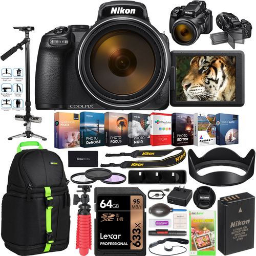 Nikon COOLPIX P1000 Compact Digital Camera 4K UHD 125x Zoom Lens Filmmaker's Kit