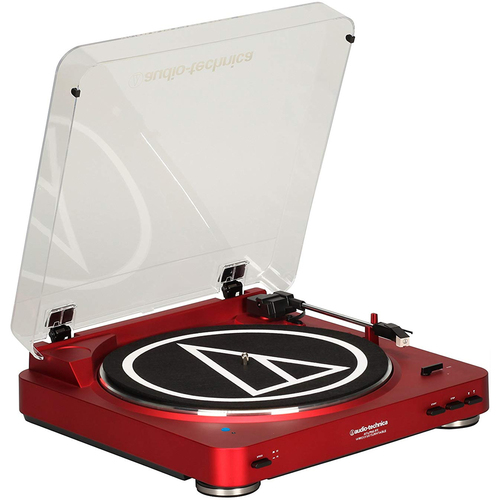 Audio-Technica AT-LP60RD-BT Fully Automatic Bluetooth Wireless Belt-Drive Stereo Turntable Red