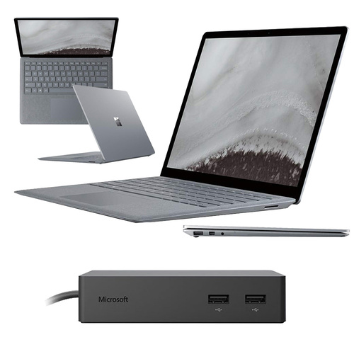 Microsoft LQN-00001 Surface Laptop 2 13.5` i5-8250U 8GB/256GB, Platinum with Dock Bundle