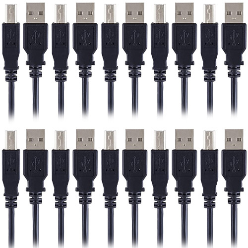 General High-Speed 6FT USB 2.0 Printer Cable, USB Type-A Male to Type-B Male (10-Pack)